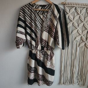 AKIRA Black Gold Geometric Mini Dress | Party Bodycon | Size S